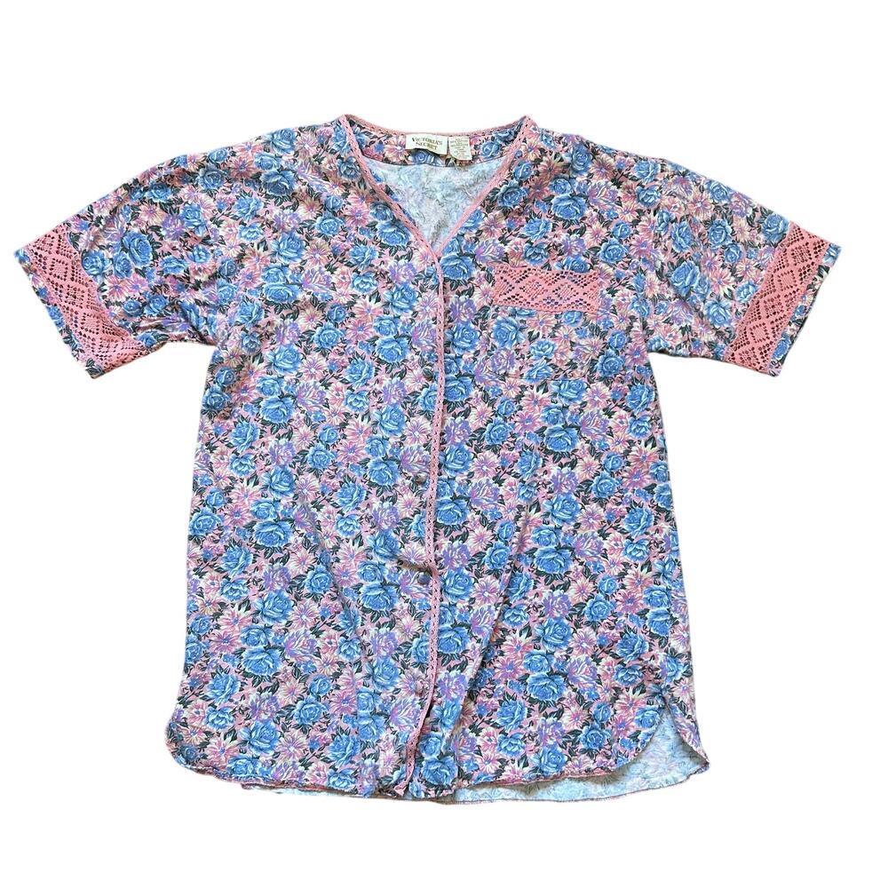 Vintage Victoria's Secret Gold Label Floral Nightgown Sleep Shirt Pajama Small P